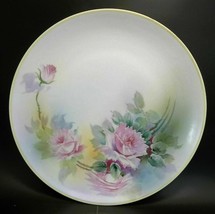 Hand Painted Nippon Pink Roses Flowers Porcelain Cabinet Plate - £9.41 GBP