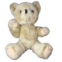 Teddy Bear Cream Color Plush Animal Movable Head Legs 10 inches Jointed - £9.26 GBP