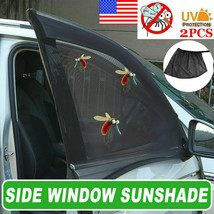 2PCS Car Side Rear Window Screen Sun Shade Mesh Cover Windshield Sunshade Visor - £12.50 GBP