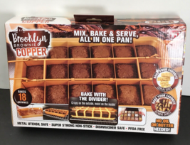 Brooklyn Brownie COPPER 18 BROWNIES, MIX, BAKE &amp; SERVE, ALL IN ONE PAN NEW  - €8,66 EUR