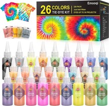 Rainbow Dye Party Kit - 26 Colors Fabric Art Set with Rubber Bands, Gloves, Apro - £69.57 GBP