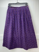 Vintage Hasting &amp; Smith Corduroy Maxi Skirt Sz 14 (28&quot;Waist) Purple Pleated NWT - £16.52 GBP