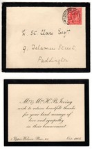 *Harry Brodribb Irving/Dorothea Baird Thank You Card DEATH OF SIR HENRY ... - $95.00