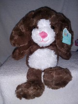 Hugme Whimsical Brown &amp; White Bunny 12&quot; Small Plush NWT Very Soft - $10.50