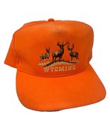 Vintage Wyoming Buck Deer Hunting Orange Snapback Hat - $34.32 CAD