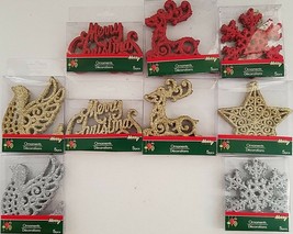 Christmas Ornaments Glitter Classic Theme Icons 5 Ct/Pk  SELECT: Theme &amp;... - £2.35 GBP