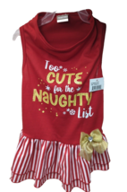 Dog Clothes Christmas dress Too cute for Naughty list Medium Skirted tank dress - £7.09 GBP