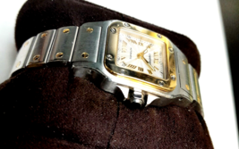 Cartier Santos Galbee 24mm Steel  &amp; Yellow Gold Guilloche Dial Watch - £2,506.79 GBP