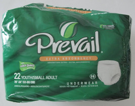 PREVAIL Extra Absorbency Underwear Youth Sm Adult 20&quot; - 34&quot; QTY 19 - $8.55