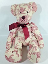 Target Teddy Bear Plush RARE Red Design Print Cupid Victorian Bow Ribbon 12&quot;  - £46.99 GBP