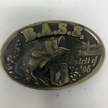 B.a.s.s. Men Belt Buckle Brass Oval Fishing Spirit Of &#39;96 - £6.02 GBP