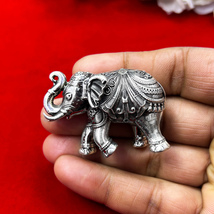 925 Sterling Silver 60Gram Handmade Design Customize Upper Trunk Elephant Statue - $240.00