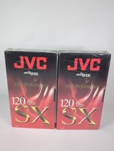 JVC VHS Tapes T-120 SX Blank High Performance New &amp; Sealed LOT OF 2 - £7.82 GBP