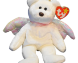 1998 RARE &amp; RETIRED TY BEANIE BABY~HALO THE EASTER ANGEL WHITE TEDDY BEA... - $5.89