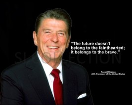RONALD REAGAN &quot;THE FUTURE DOESN&#39;T BELONG TO THE...&quot; QUOTE PHOTO VARIOUS ... - $4.95+