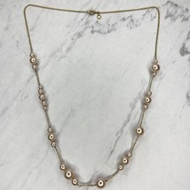 J. Crew Faux Pearl Beaded Gold Tone Chain Link Necklace - £13.15 GBP