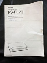 Sony Stereo Turntable PS-FL7II Manual Operating Instructions - £25.70 GBP