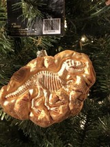 Robert Stanley Glass Christmas Ornament Dinosaur Fossil - £11.57 GBP