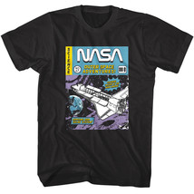 NASA Science Comic Book Men&#39;s T Shirt Outer Space Adventures Mystery Moonlanding - £19.89 GBP+