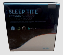Malouf Sleep Tite Encase Omniphase Mattress Protector Queen Tencel Vinyl Free - £44.58 GBP