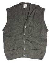 VTG 60s McGregor FUZZY MOHAIR Shetland Wool Cobain Button Vest GRUNGE XL... - $79.20