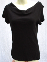 Willi Smith Size Med Charcoal Black Pima Cotton Modal Top Cap Sleeve Dra... - $14.24