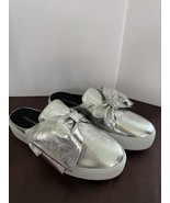 REBECCA MINKOFF Womens Silver Distressed Footbed Neva Platform Mules 8.5 M - €18,87 EUR
