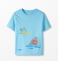 NWT HANNA ANDERSSON Blue Volcano Shark Print Tee T-Shirt Short Sleeve 18... - £10.73 GBP