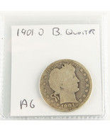 1901-O 25c BARBER QUARTER COIN ABOUT GOOD AG CONDITION!! - £36.53 GBP