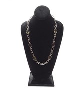 Banana Republic Green Brown Rhinestone Single Strand 26&quot; Gold Tone Neckl... - $261.33 MXN