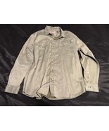 Wrangler Men’s Western Button Shirt Gray Long Sleeve Dual Pocket L NWOT - $33.05 CAD