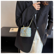 Chanel Style Wool Mini Chain Bag Women&#39;s New Niche Design Box Bag Autumn And Win - £27.36 GBP