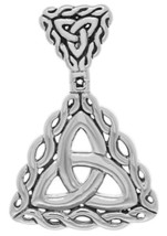 Jewelry Trends Celtic Trinity Knot Triquetra Sterling Silver Slider Pendant - £43.49 GBP