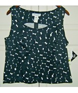 Miss Dorby Black/White Polka Dot Dress Tank Top Size 14P (NEW) - £17.31 GBP