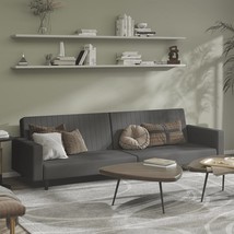 Sofa Bed Dark Grey Velvet (100% polyester), wood, foam, plastic - $7,738.35 MXN