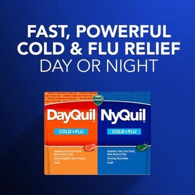 READ Vicks DayQuil and NyQuil Combo Pack, Cold & Flu Medicine, Powerful Multi-Sy Item image 3