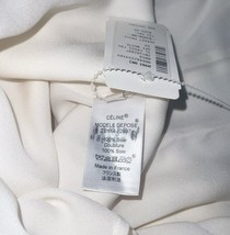 CELINE Paris 100% Silk Cross Front Top Off White Size 34 Made in France NWT image 6