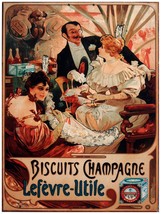 4366.Biscuits champagne.lefevre-utile.people.party.POSTER.decor Home Office art - £13.66 GBP+