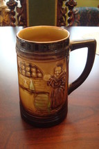 Moriyama hand painted in Japan Beer Stein decorated with a monk, 5 1/2&quot; original - $29.69