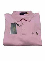 POLO RALPH LAUREN CASTOM SLIM FIT POLO SHIRT PINK NEW 100% AUTHENTIC LARGE - £31.86 GBP