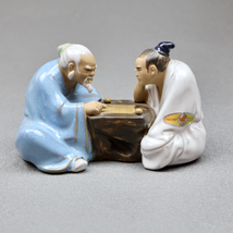 Shiwan Chinese Mudman Mud Figurine Two Men Playing Board Game - £17.49 GBP