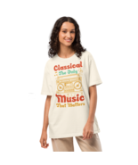 Unisex Oversized T-Shirt - Music Vintage White - €51,21 EUR