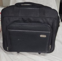 Targus Black Wheel Laptop Softside Briefcase Travel Bag Pull Behind Luggage - $29.99