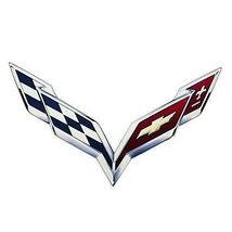 C7 Corvette Crossed Flag Wall Emblem Large Metal Art 14 thru 19 Full 24&quot;... - £58.97 GBP