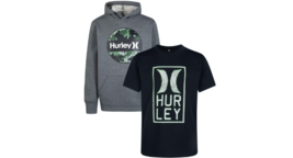 Hurley 2 Pieces Set Boys  Hoodie  T-shirt Size 5-6 ,  7-8, 10-12, 14-16, 18-20 - £19.95 GBP