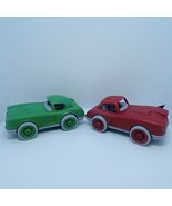 2 Greenbrier International Plastic Toy Cars 1-Green, 1-Red Great Shape - $19.15 CAD