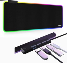 Rgb Large Gaming Mouse Pad With 4Port Usb, 31.5 X 11.81 In Black,0.15In Thick - $34.13