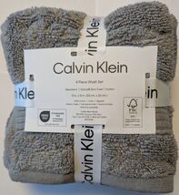 Calvin Klein 4 Piece Grey Wash Cloth Set - $14.80