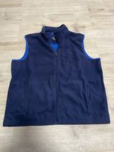 LL Bean Mens XL Mountain Fleece Vest Blue Full Zip Mock Neck 248583 - $22.30