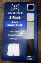 George 3-Pack Mens Boxer Brief Underwear Rayon Blend 6&quot; Stretch (B) ~ S ... - $16.82